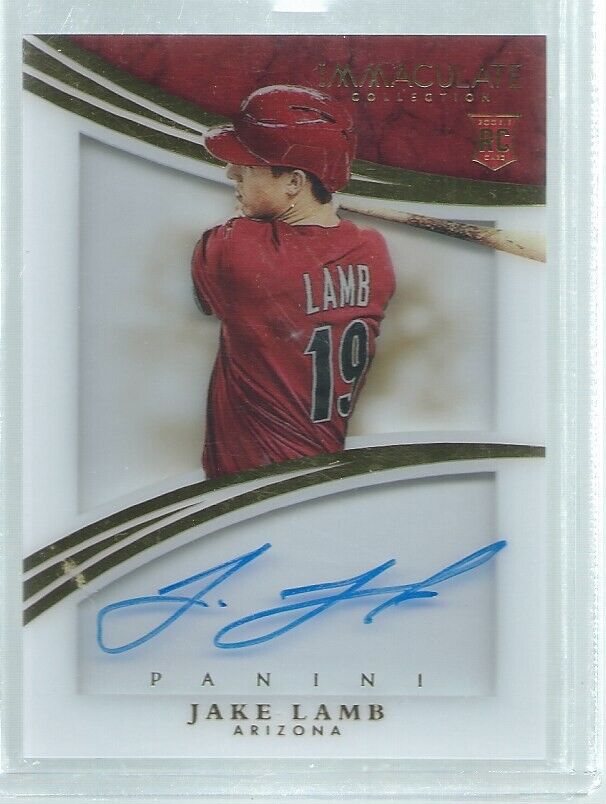 JAKE LAMB 2015 IMMACULATE SHADOWBOX SIGNATURES ON CARD AUTO ROOKIE RC #D 18/49