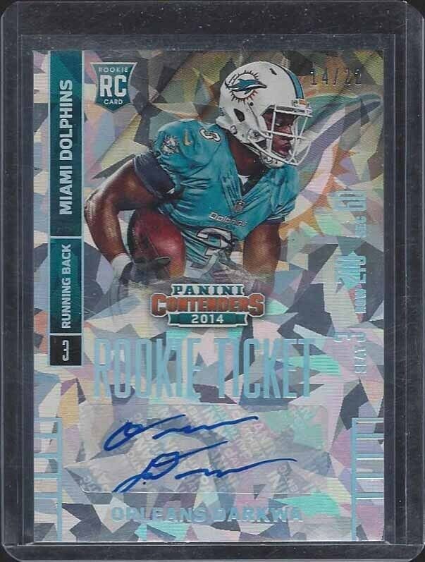 ORLEANS DARKWA 2014 CONTENDERS CRACKED ICE ROOKIE TICKET AUTO RC #D 14/22