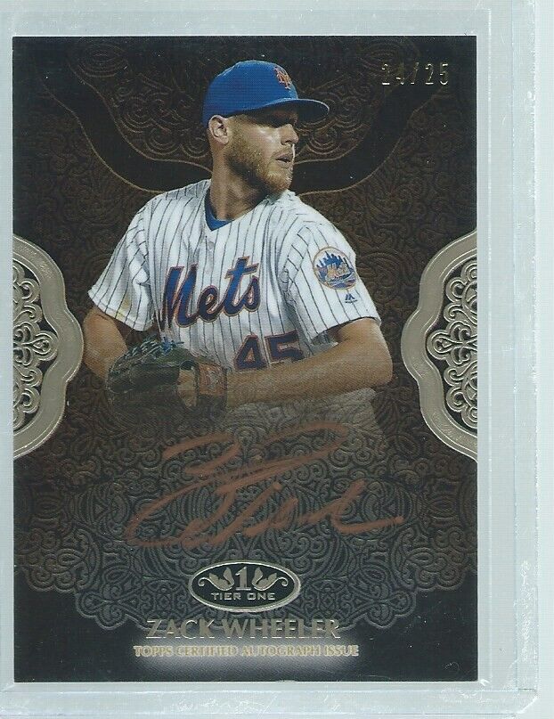 ZACK WHEELER 2019 TOPPS TIER ONE COPPER BRONZE INK ON CARD AUTO #D 24/25