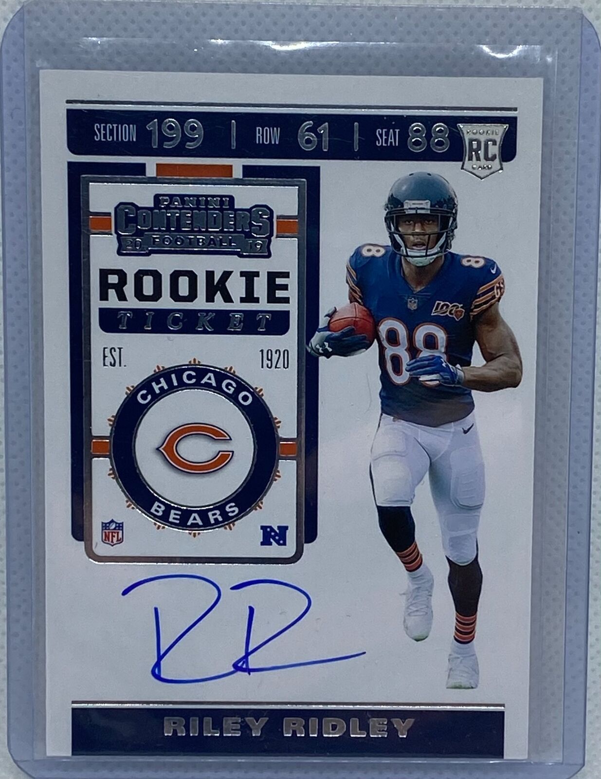 RILEY RIDLEY 2019 PANINI CONTENDERS ROOKIE TICKET ON CARD AUTO RC #136