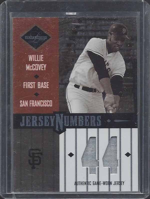 WILLIE MCCOVEY 2003 LEAF LIMITED JERSEY NUMBERS GAME USED JERSEY #D 26/50
