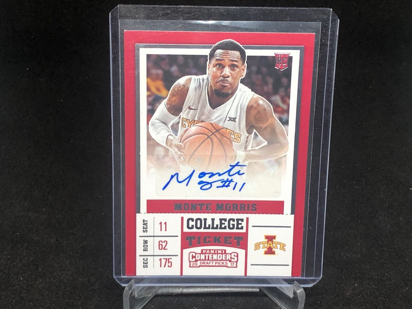MONTE MORRIS 2017-18 PANINI CONTENDERS DRAFT PICKS COLLEGE TICKET AUTO RC # 71