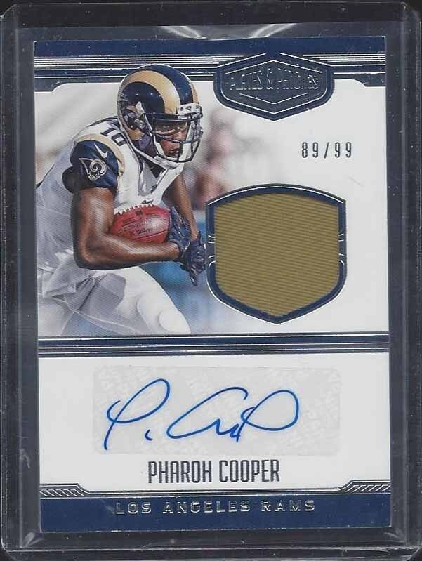 PHAROH COOPER 2016 PLATES & PATCHES RPA RAMS ROOKIE PATCH AUTO RC #D 89/99