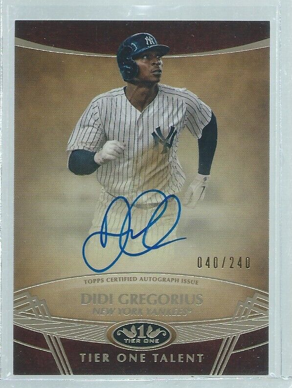 DIDI GREGORIUS 2019 TOPPS TIER ONE ON CARD AUTO #D 40/240