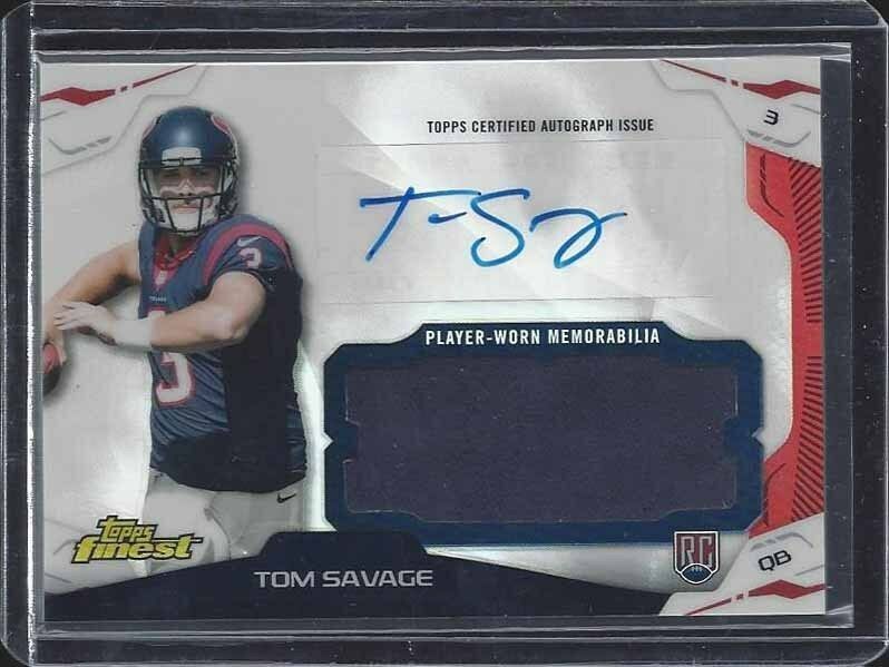 TOM SAVAGE 2014 TOPPS FINEST REFRACTOR JUMBO ROOKIE JERSEY AUTO RC