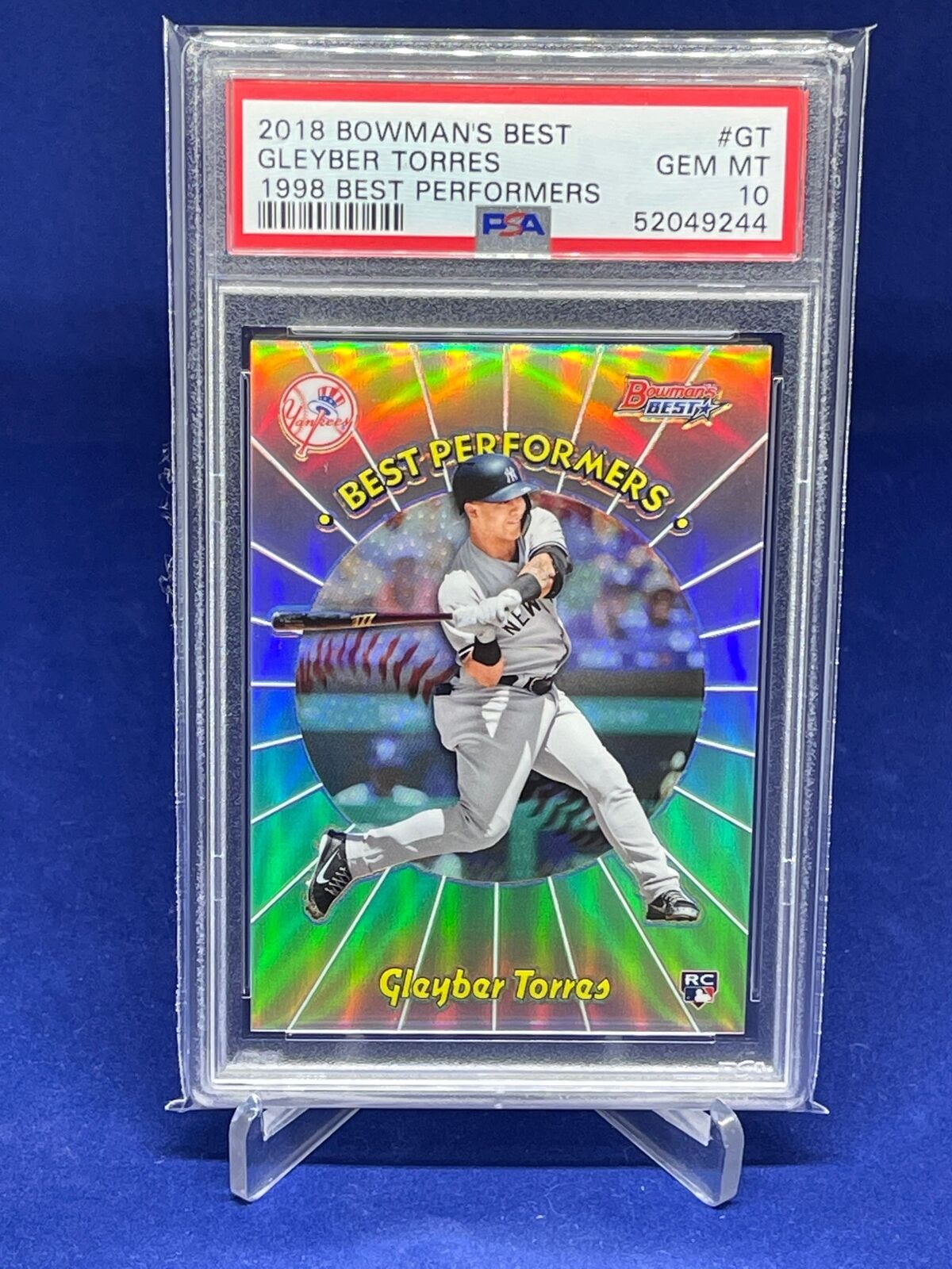 GLEYBER TORRES 2018 BOWMANS BEST 1998 BEST PERFORMERS REFRACTOR RC PSA 10 MINT