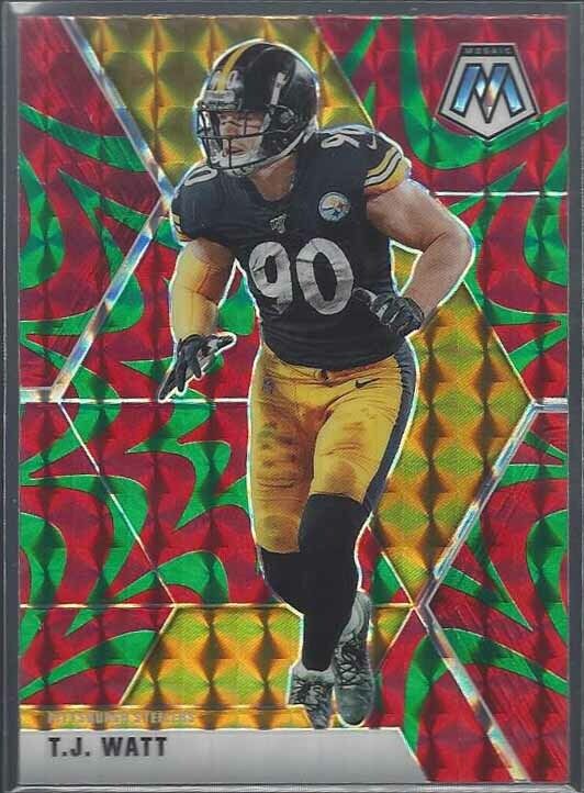T.J. WATT 2020 PANINI MOSAIC GREEN REACTIVE PRIZM #167
