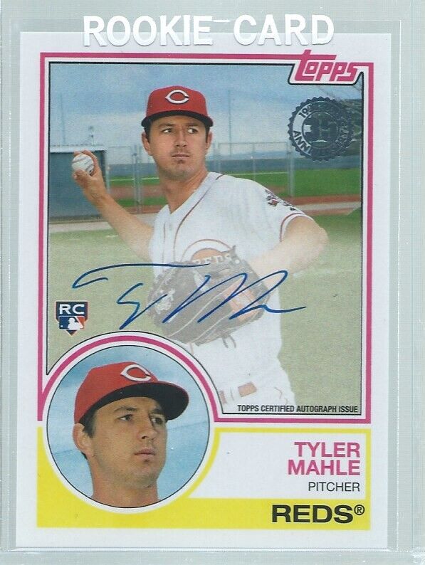 TYLER MAHLE 2018 TOPPS 35TH ANNIVERSARY ON CARD AUTO ROOKIE RC