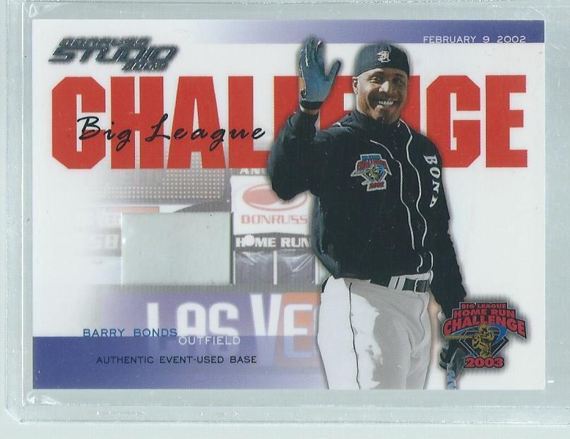 BARRY BONDS 2003 DONRUSS STUDIO BIG LEAGUE CHALLENGE BASE RELIC PATCH