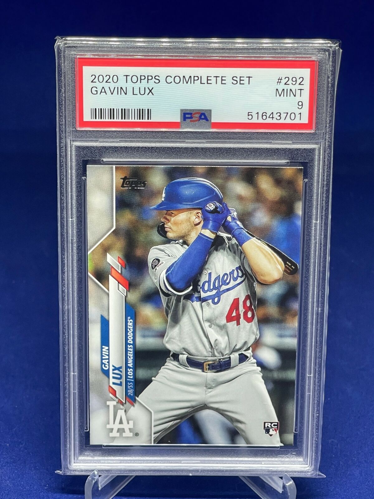 GAVIN LUX 2020 TOPPS COMPLETE SET PHOTO VARIATION ROOKIE RC #292 PSA 9 MINT