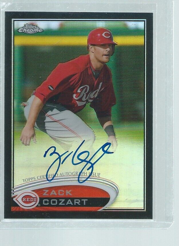 ZACK COZART 2012 TOPPS CHROME ON CARD AUTO BLACK REFRACTOR #D 52/100