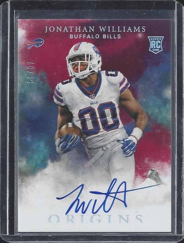 JONATHAN WILLIAMS 2016 PANINI ORIGINS RED BILLS ROOKIE ON CARD AUTO RC #D 70/99