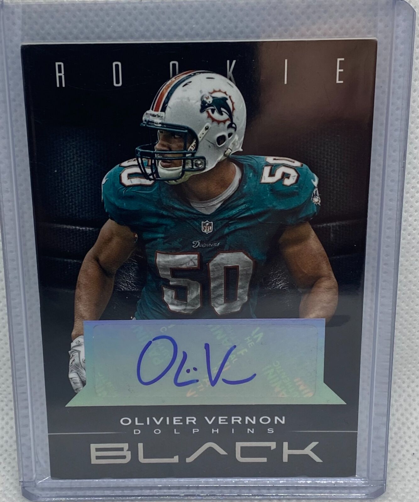 OLIVIER VERNON 2012 PANINI BLACK ROOKIE AUTO RC #D 25/199