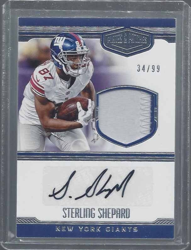 STERLING SHEPARD 2016 PLATES & PATCHES RPA GIANTS ROOKIE PATCH AUTO RC #D /99