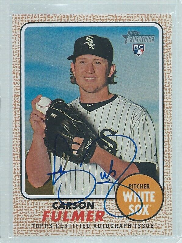 CARSON CULMER 2017 TOPPS HERITAGE REAL ONE ON CARD AUTO ROOKIE RC