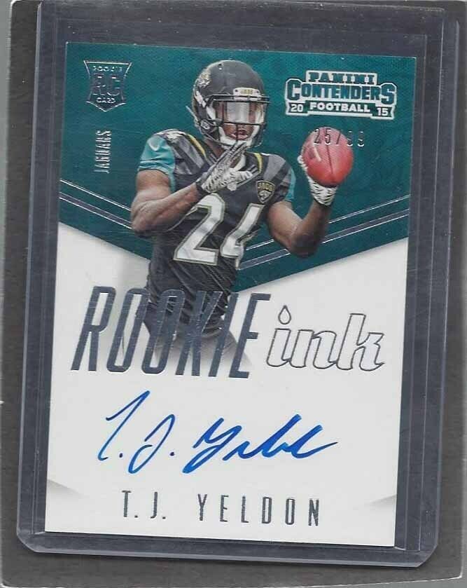 T.J. YELDON 2015 CONTENDERS ROOKIE INK ON CARD AUTO RC #D /99