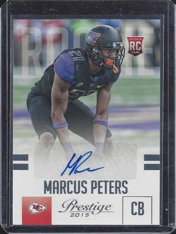 MARCUS PETERS 2015 PRESTIGE CHIEFS ROOKIE AUTO RC #265