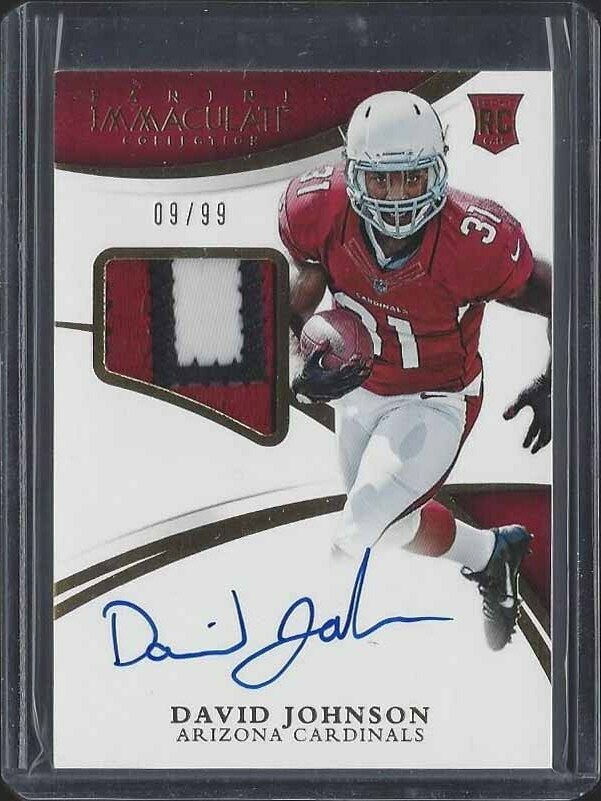 DAVID JOHNSON 2015 IMMACULATE RPA 3 COLOR PATCH ON CARD AUTO RC #D 9/99