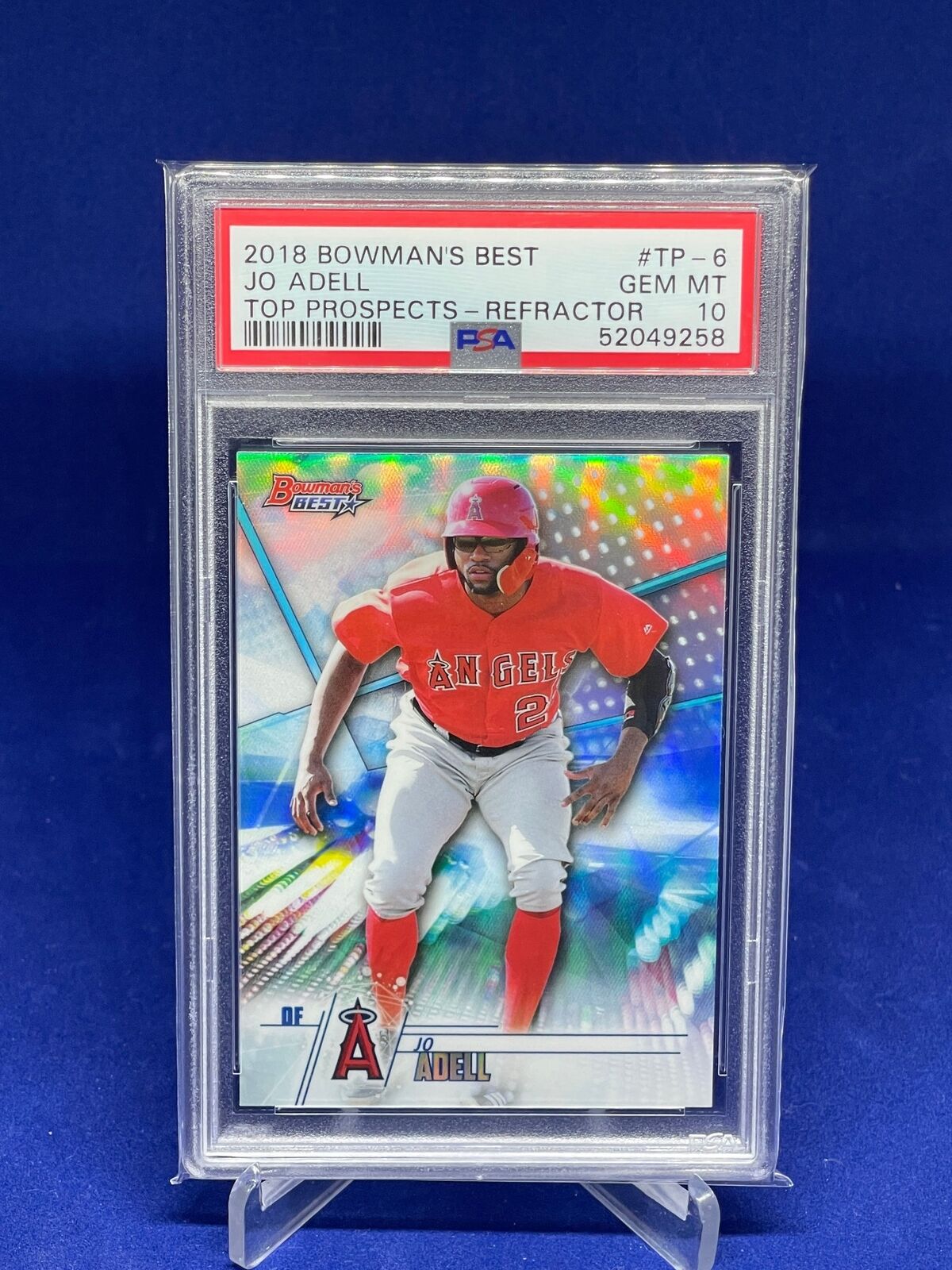 JO ADELL 2020 BOWMANS BEST TOP PROSPECTS REFRACTOR PSA 10 GEM MINT