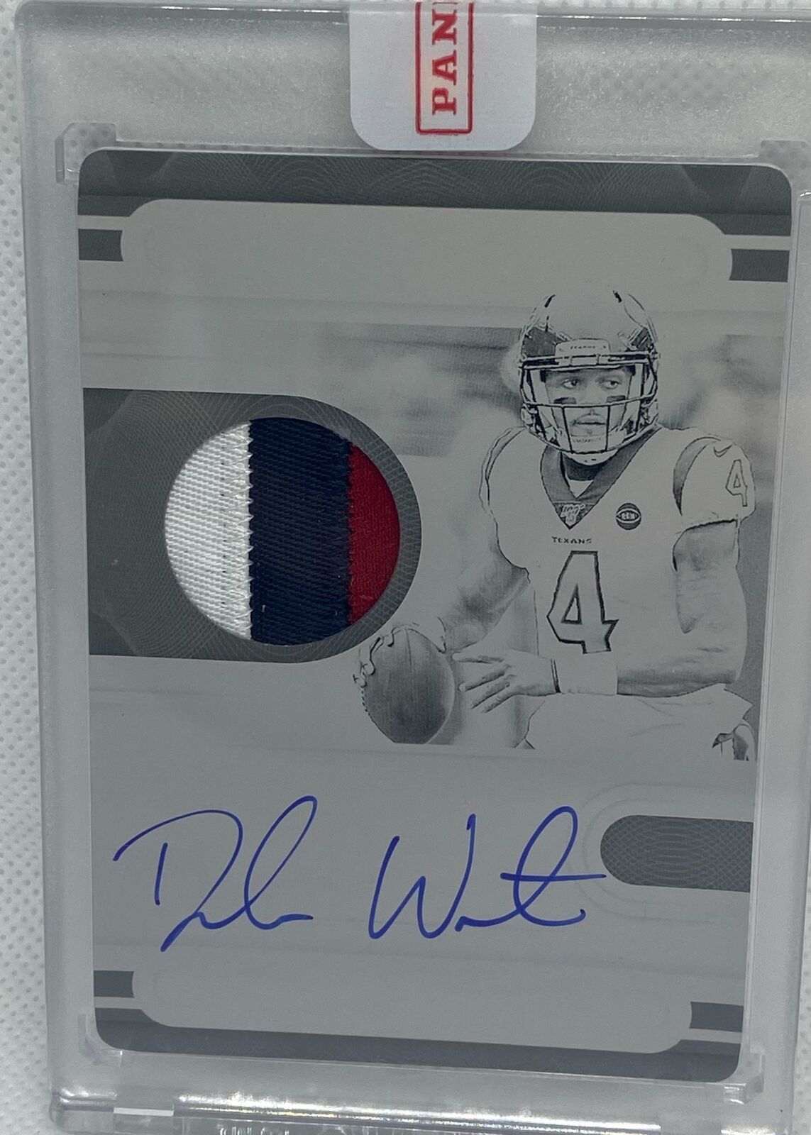 DESHAUN WATSON 2020 PANINI NATIONAL TREASURES PATCH PRINTING PLATE AUTO #D 1/1