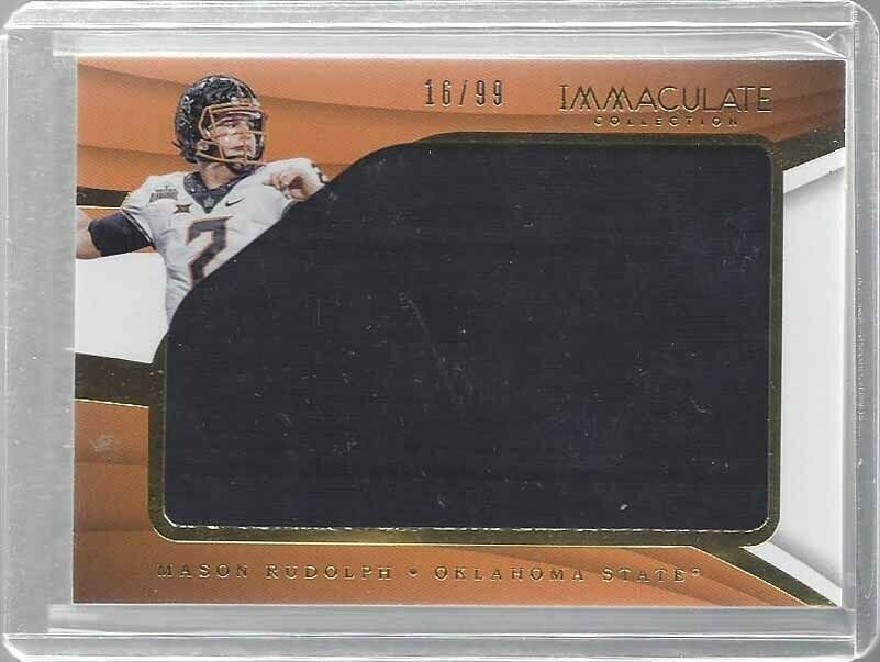 MASON RUDOLPH 2018 IMMACULATE JUMBO ROOKIE JERSEY RC #D 16/99
