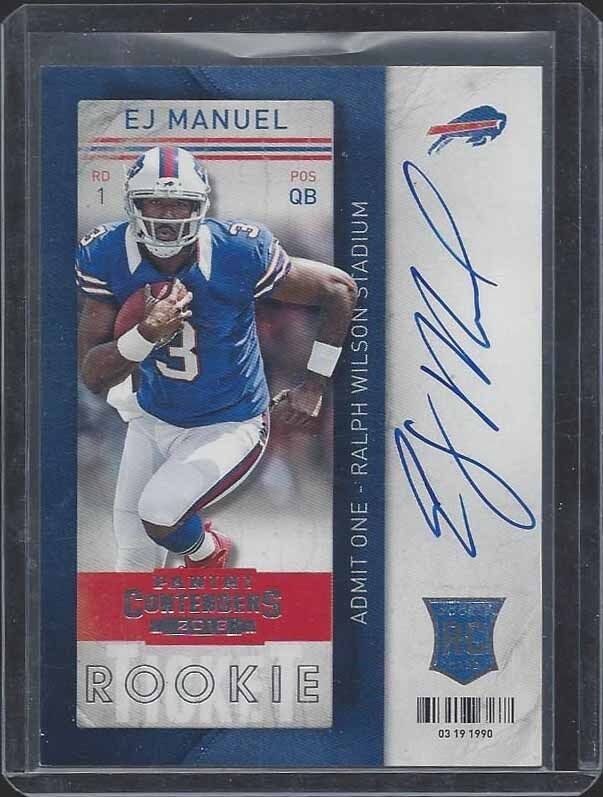 EJ MANUEL 2013 PANINI CONTENDERS ROOKIE TICKET BILLS ON CARD AUTO RC #209