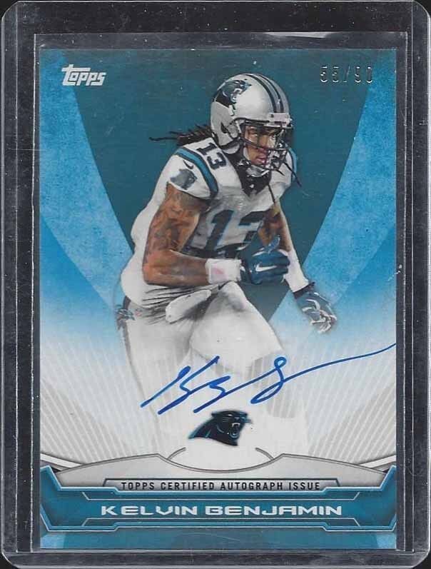 KELVIN BENJAMIN 2014 TOPPS ROOKIE PREMIERE ON CARD ROOKIE AUTO RC #D 90/90