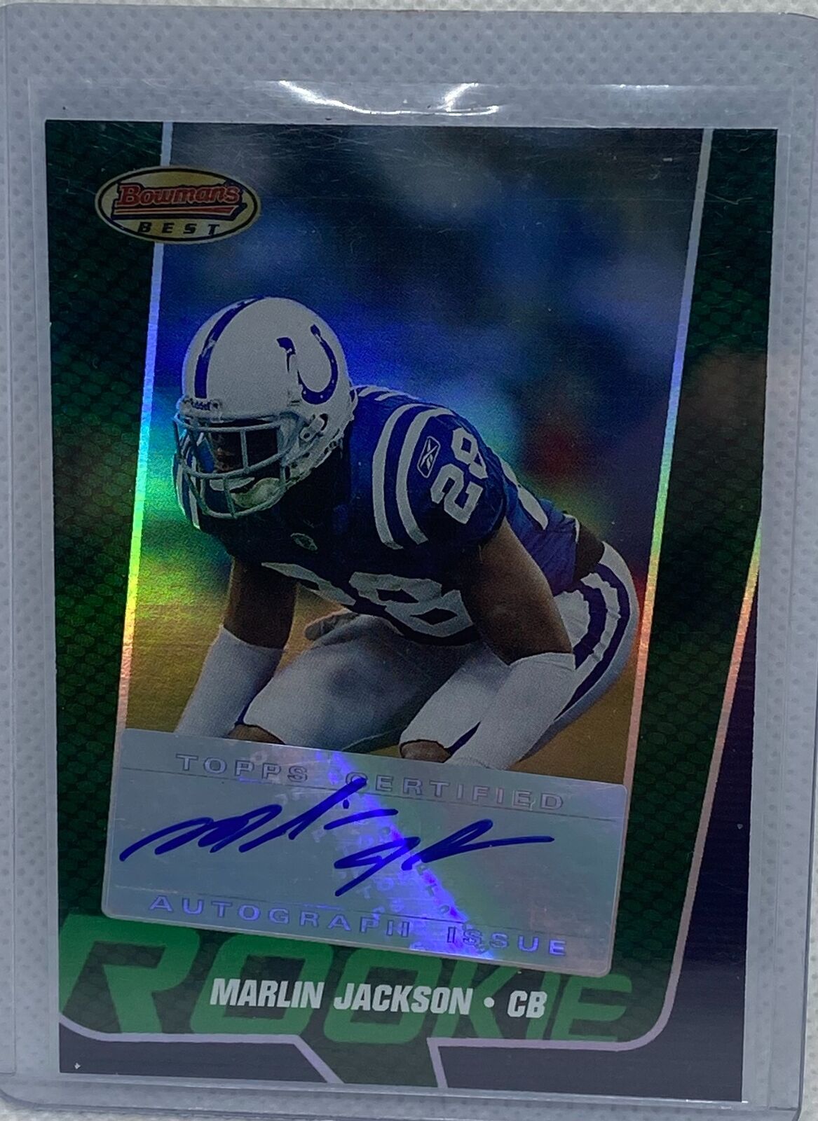 MARLIN JACKSON 2005 TOPPS BOWMAN'S BEST ROOKIE AUTO RC #D 829/999