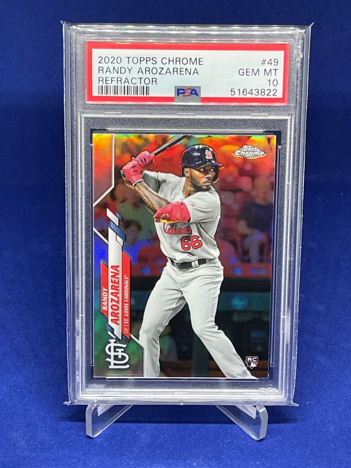 RANDY AROZARENA 2020 TOPPS CHROME REFRACTOR ROOKIE RC #49 PSA 10 GEM MINT