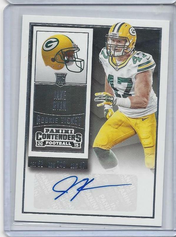 JAKE RYAN 2015 PANINI CONTENDERS ROOKIE TICKET PACKERS AUTO RC #277