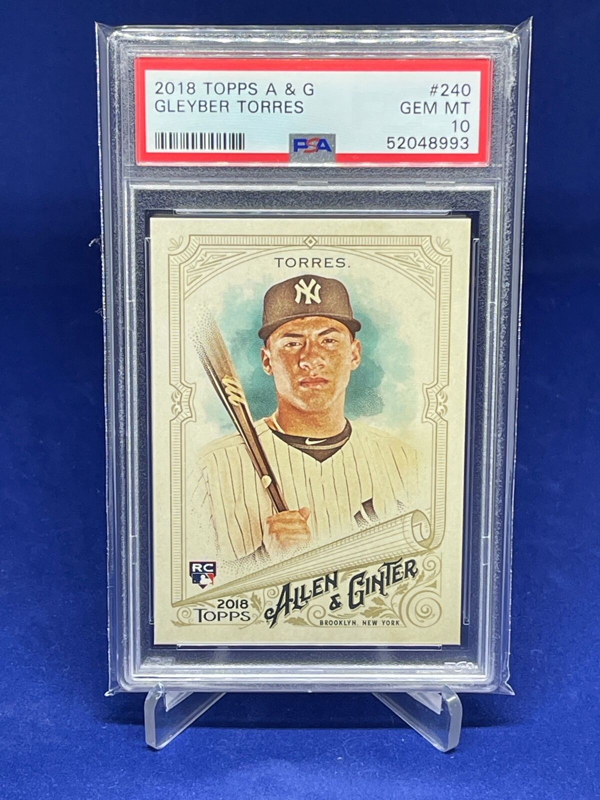GLEYBER TORRES 2018 ALLEN AND GINTER ROOKIE RC #240 PSA 10 GEM MINT