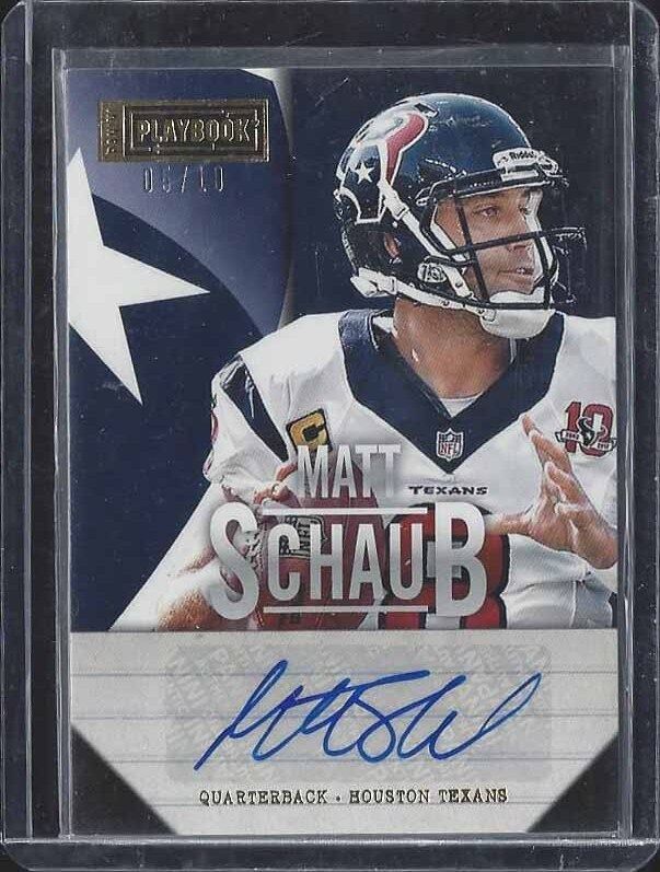MATT SCHAUB 2013 PANINI PLAYBOOK GOLD AUTO #D 5/10