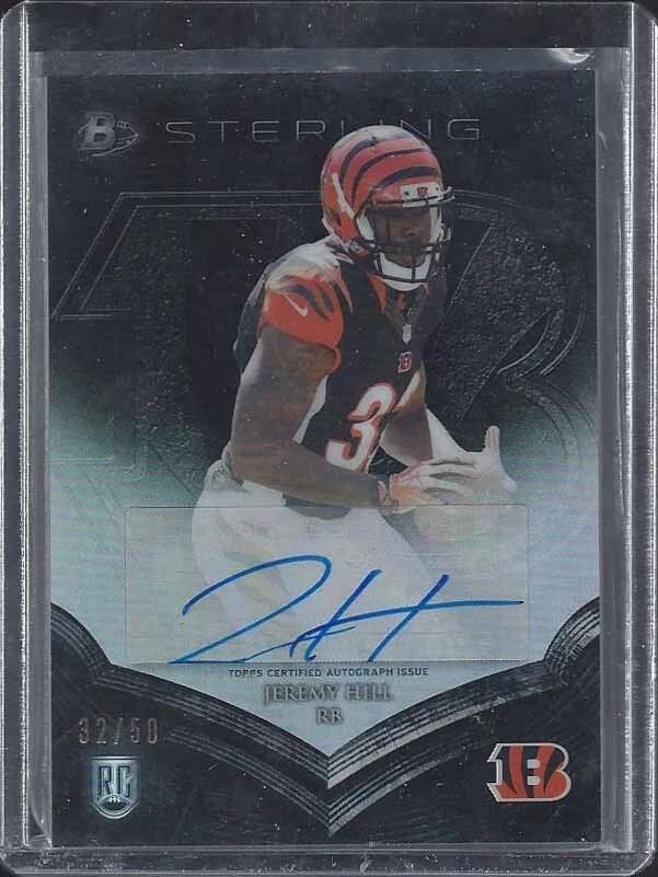 1/1 JEREMY HILL 2014 BOWMAN STERLING BLACK REFRACTOR AUTO RC #D 32/50 JERSEY #32
