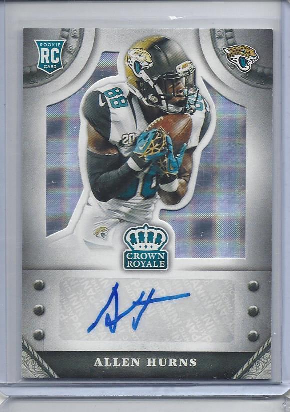 ALLEN HURNS 2014 CROWN ROYALE SILVER PLAID JAGUARS ROOKIE AUTO RC #D 33/35