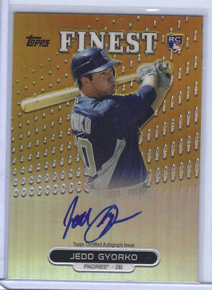 JEDD GYORKO 2013 TOPPS FINEST GOLD REFRACTOR ON CARD AUTO RC #d /50