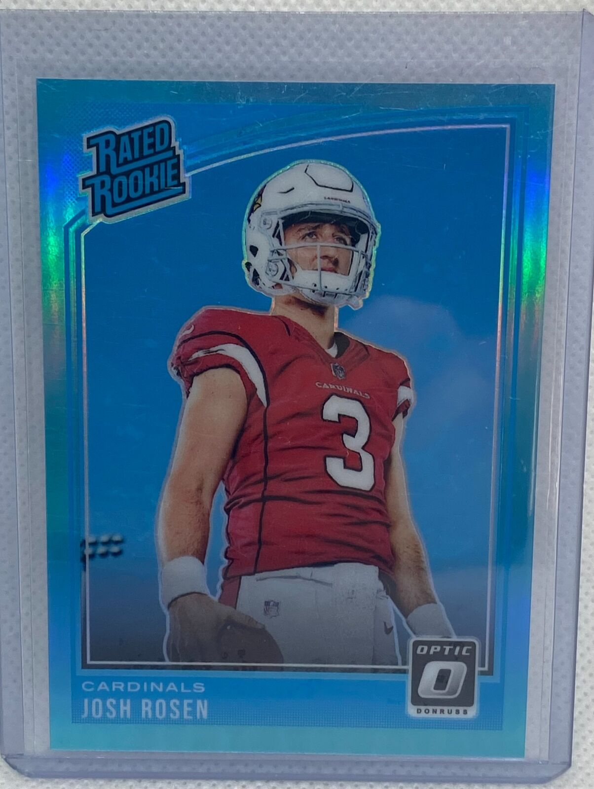 JOSH ROSEN 2018 PANINI DONRUSS OPTIC RATED ROOKIE LIGHT BLUE PRIZM RC #D 215/299