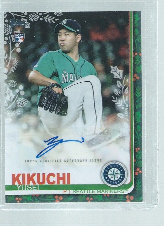 YUSEI KIKUCHI 2019 TOPPS WALMART HOLIDAY MEGA AUTO ROOKIE RC #D 9/45