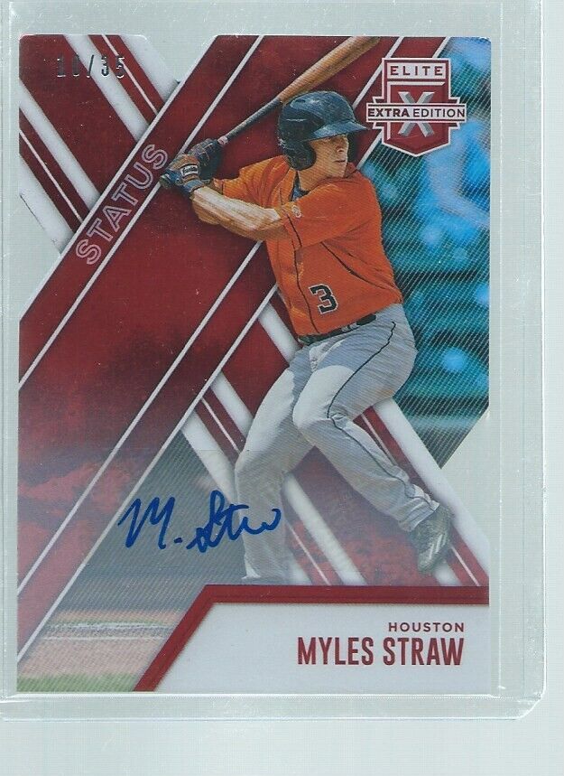 MYLES STRAW 2017 ELITE EXTRA EDITION RED DIE CUT AUTO PROSPECT #D 10/35