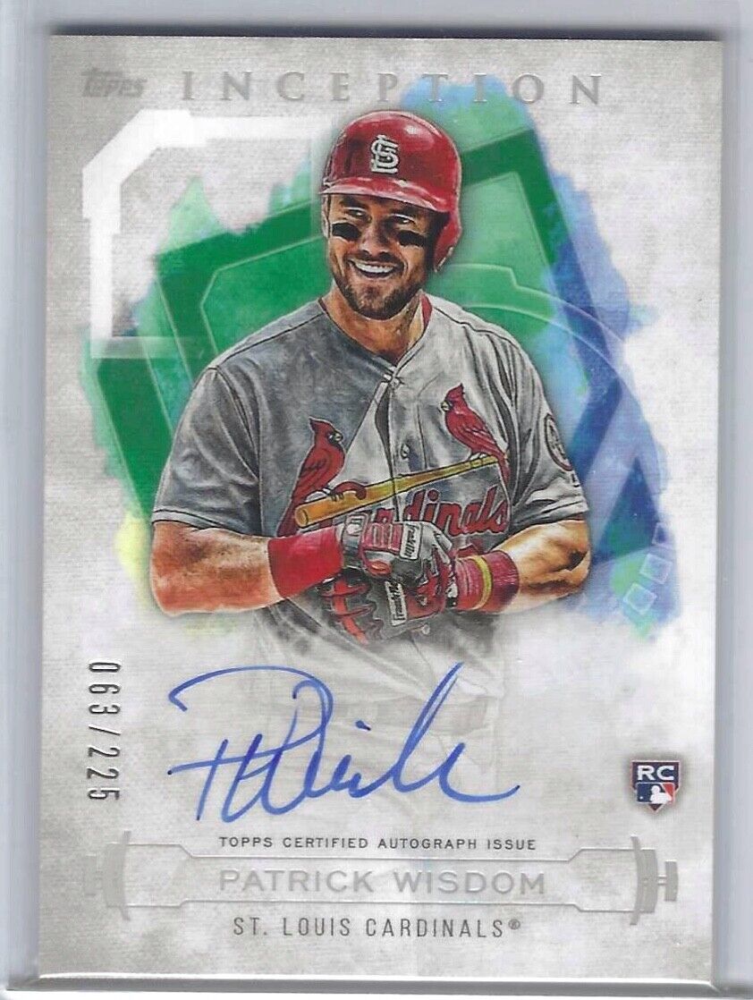 PATRICK WISDOM 2019 TOPPS INCEPTION ROOKIE ON CARD AUTO RC #d /225