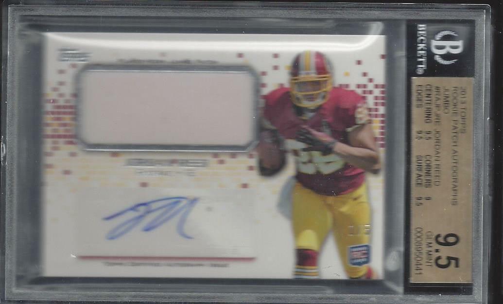 JORDAN REED 2013 TOPPS ROOKIE PATCH AUTO RC #D 1/5 BGS 9.5 w/ 10 AU GEM POP 1/1