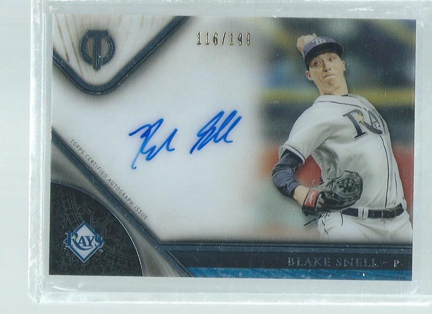 BLAKE SNELL 2017 TOPPS TRIBUTE ON CARD AUTO #D 116/199