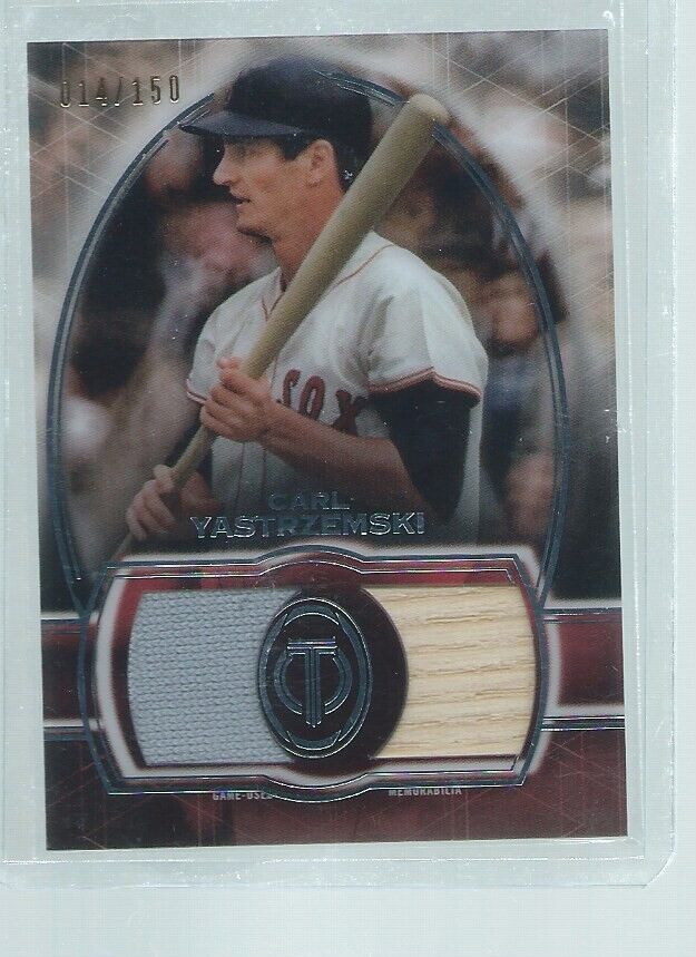 CARL YASTRZEMSKI 2019 TOPPS TRIBUTE DUAL JERSEY BAT #D 14/150
