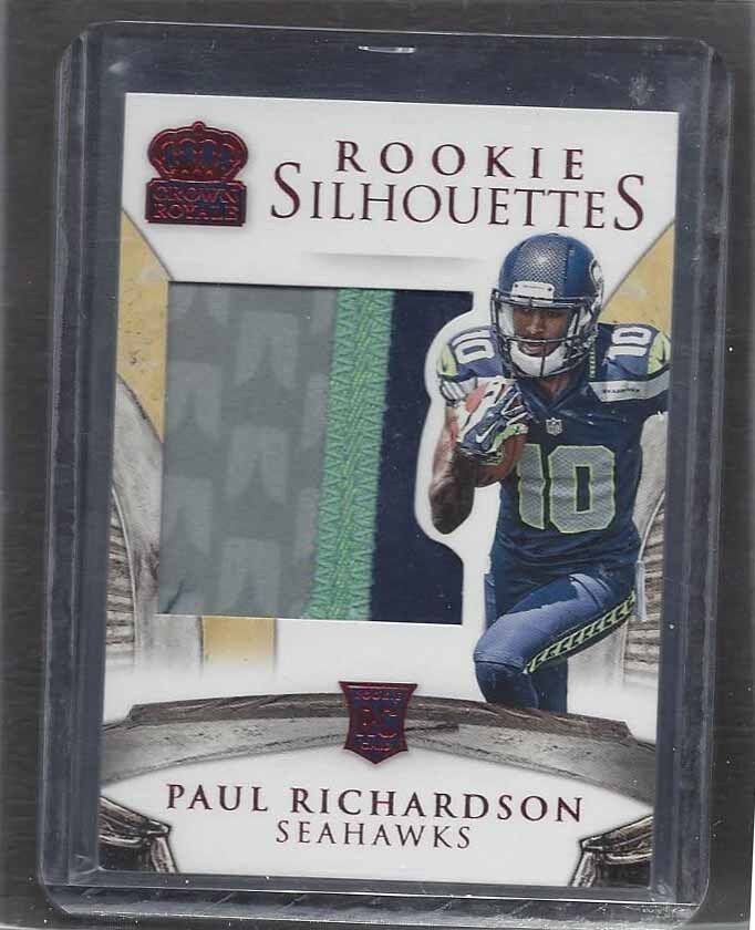 1/1 PAUL RICHARDSON 2014 CROWN ROYALE SILHOUETTE JUMBO PATCH RC #D 10/25 JSY #10