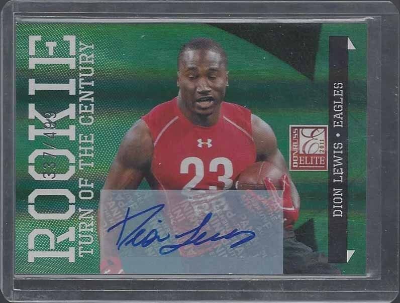 DION LEWIS 2011 DONRUSS ELITE TURN OF THE CENTURY ROOKIE AUTO RC #D 337/499