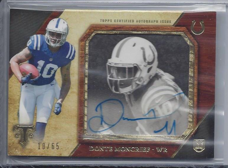 1/1 DONTE MONCRIEF 2014 TRIPLE THREADS TRANSPARENCIES AUTO RC #D 10/65 JSY #10!
