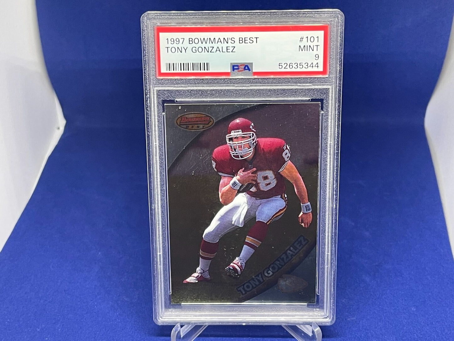 TONY GONZALEZ 1997 BOWMANS BEST ROOKIE RC #101 PSA 9 MINT