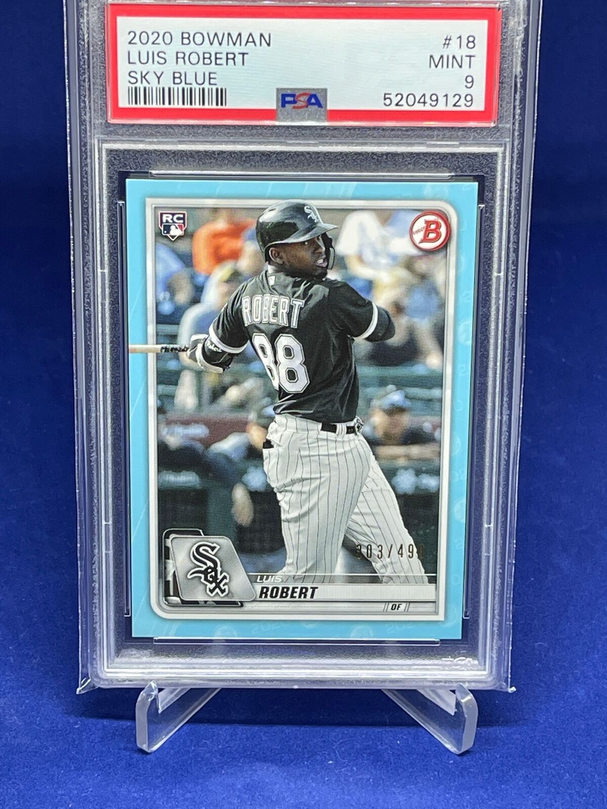 LUIS ROBERT 2020 BOWMAN SKY BLUE ROOKIE RC #D 303/499 PSA 9 MINT