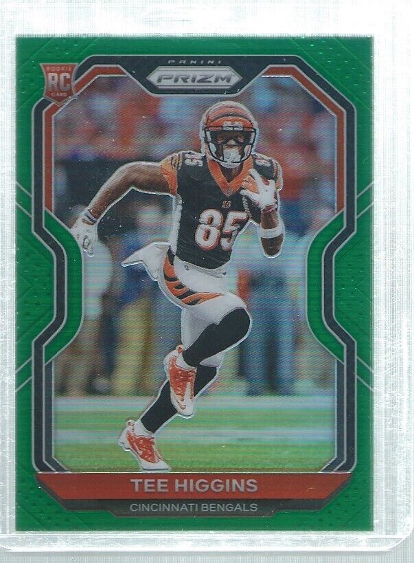 TEE HIGGINS 2020 PANINI PRIZM GREEN PRIZMS ROOKIE RC #308