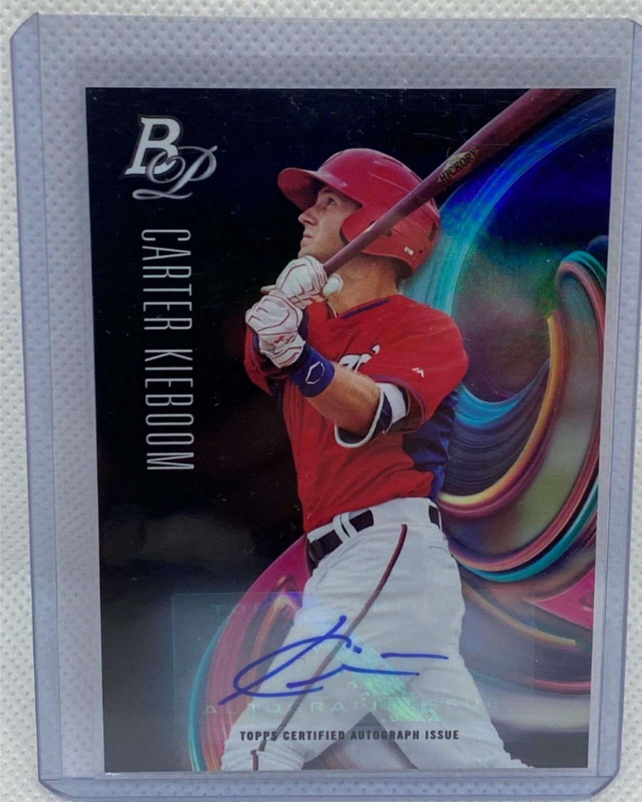 CARTER KIEBOOM 2018 TOPPS BOWMAN PLATINUM PROSPECT AUTO #TOP-47