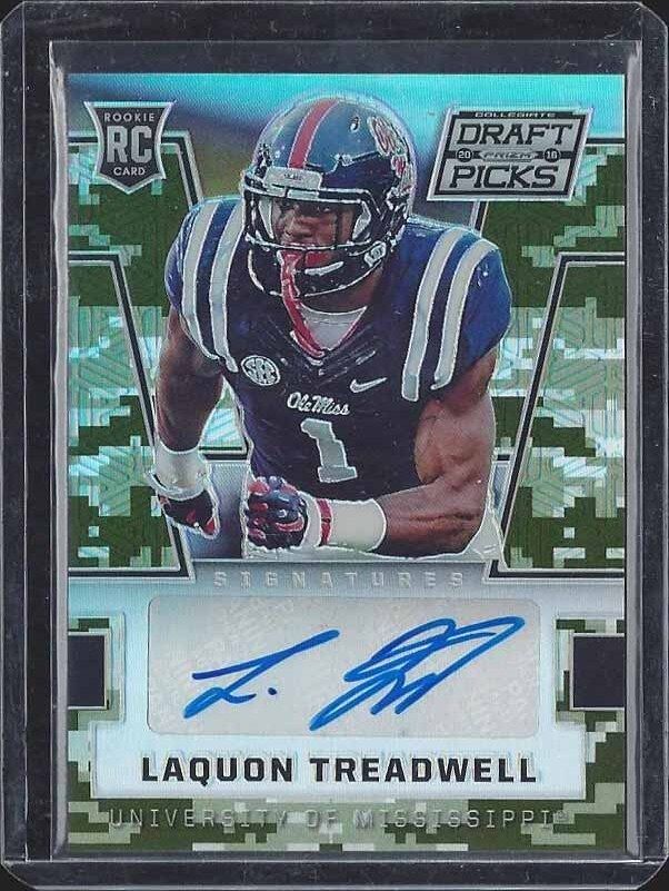 LAQUON TREADWELL 2016 PRIZM DRAFT PICKS CAMO REFRACTOR PRIZMS AUTO RC #D 180/199